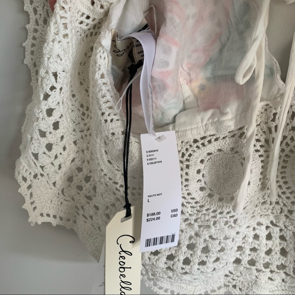 Cleobella Santiago Embroidered Crochet Top Large NWT - Picture 4 of 6